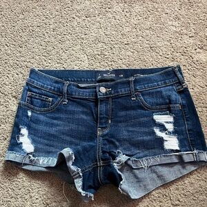 Hollister Blue Jean Shorts Low Rise Short Short